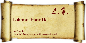 Lakner Henrik névjegykártya